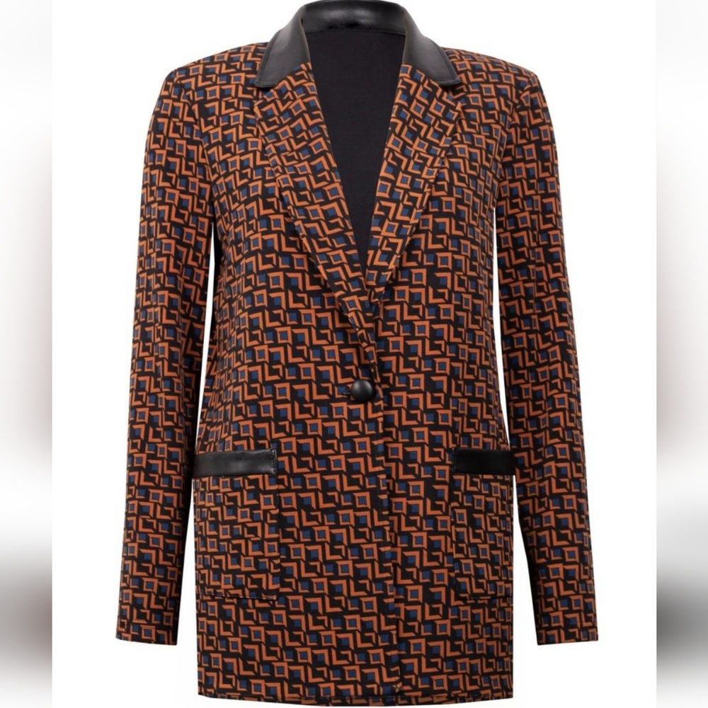Geo print blazer